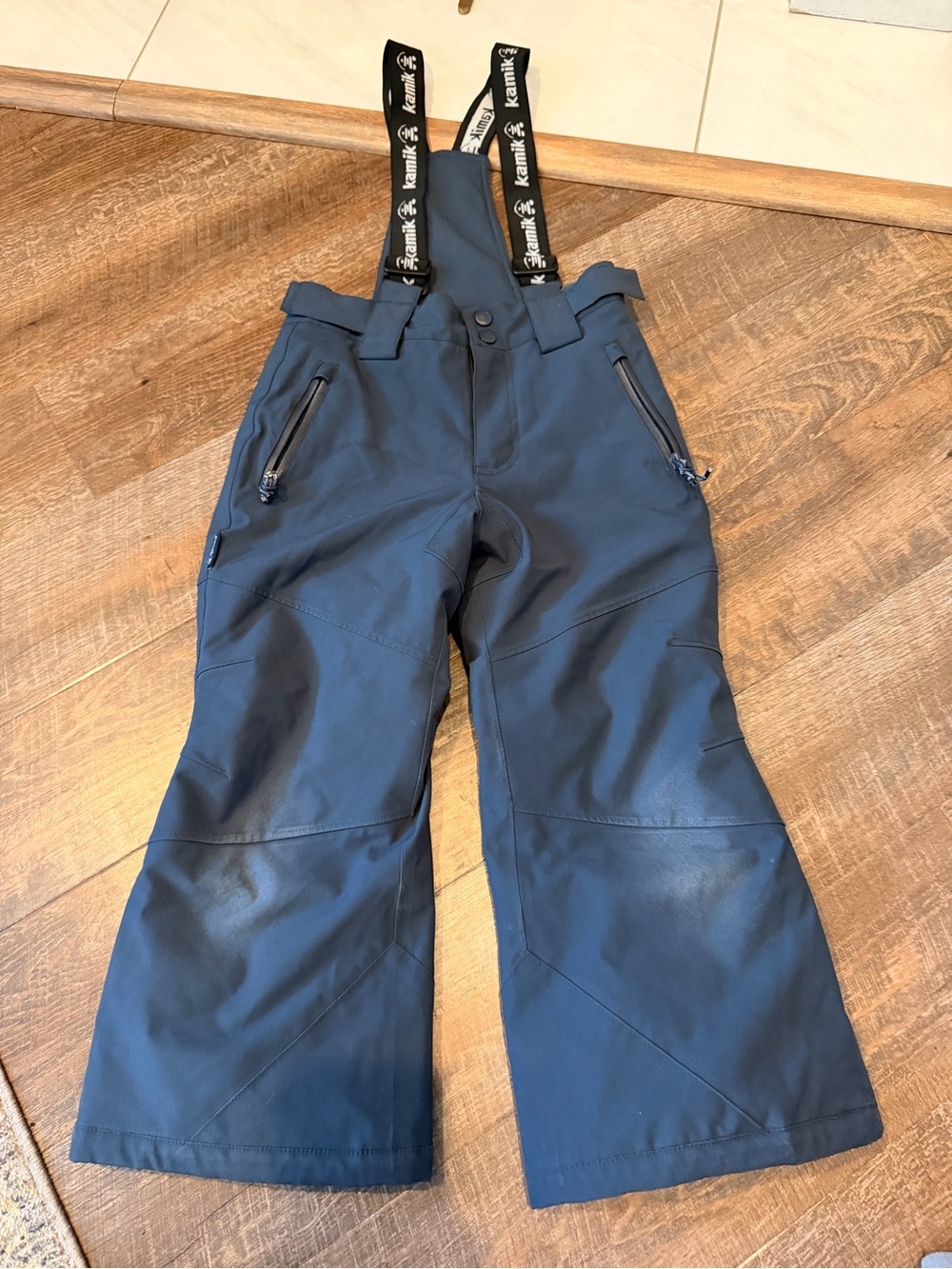 Kamik Youth Size 6 Insulated Snow Bib Pants Navy Waterproof Winter Ski Snowboard